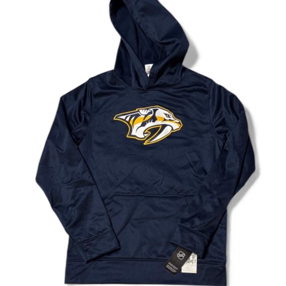 NWT NHL Nashville Predators Navy Blue Long Sleeve Sweatshirt In Youth L 12/14
